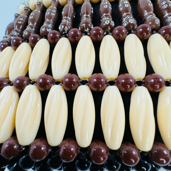 Handcrafted Fully Beaded Purse With Handle Multicolor Unused Statement Piece - Picture 3 of 9